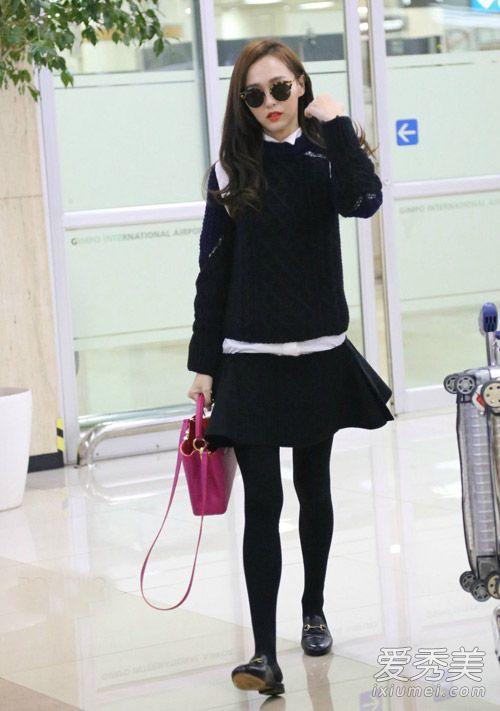 Angelababy杨幂 女神都爱毛衣+半裙 杨幂毛衣街拍图片