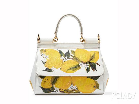 DOLCE & GABBANA Sicily 印花纹理皮革小号手提包 $2，984