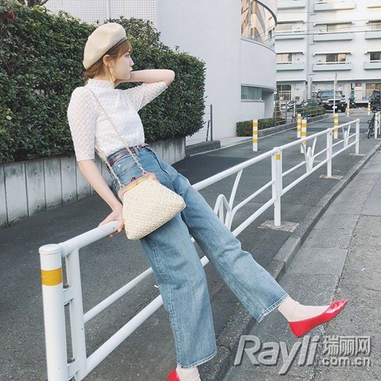 日系牛仔裤街拍