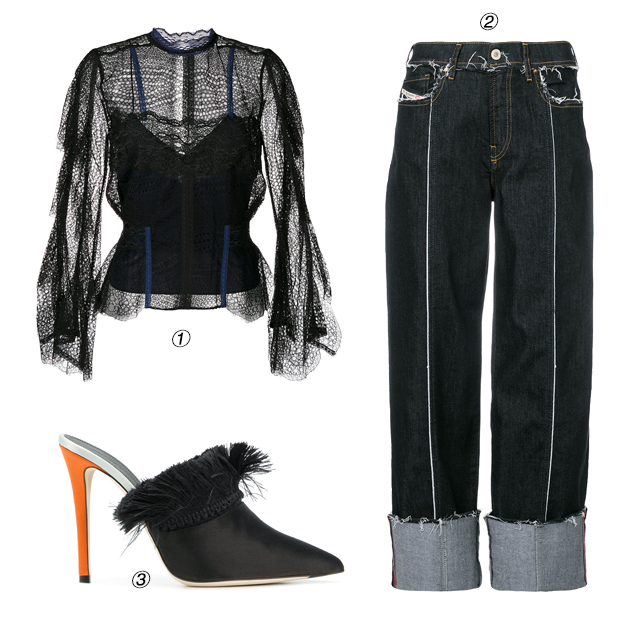 甜酷风蕾丝搭配推荐