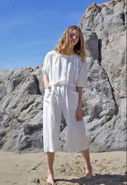 亚麻材质连体裤